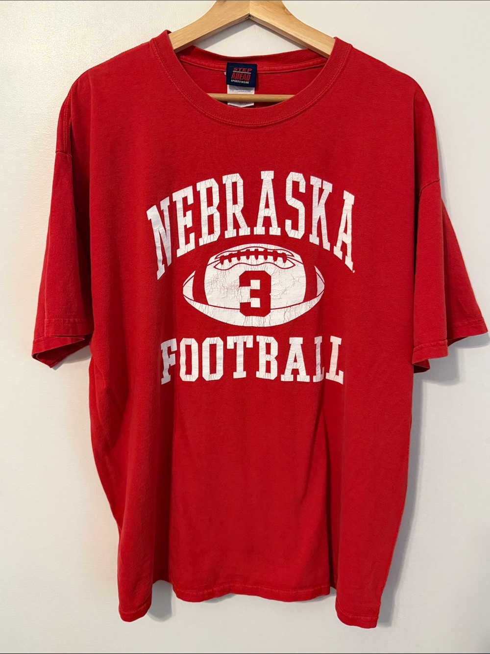 Vintage 90s Nebraska Football Red Graphic Tshirt